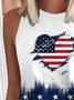 Independence Day Crew Neck Sleeveless America Flag Tank For Women