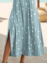 Women Striped Crew Neck Short Sleeve Comfy Casual Printing Maxi Dress