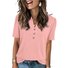 Casual Plain V Neck Short Sleeve T-shirt