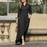 Women Plain Spring/Fall Dress Stand Collar Long Sleeve Shirt Dress H-Line Dress