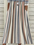 Women Striped Half Open Collar Half Sleeve Comfy Casual Printing Maxi Dress