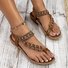 Vintage Geometric Breathable Slip On Flat Heel Thong Sandals Glitter