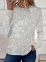 Casual Floral Crew Neck Long Sleeve T-shirt