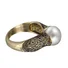Hot Selling New Imported Artificial Abs Pearl Ring Plated With 14k Gold Retro Silver Jewelry Ring