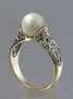 Hot Selling New Imported Artificial Abs Pearl Ring Plated With 14k Gold Retro Silver Jewelry Ring