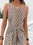 Women Geometric V Neck Sleeveless Vintage Summer Jumpsuit