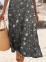 Women Floral Summer Dress Crew Neck Sleeveless A-Line Dress