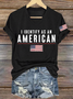 Casual America Flag V Neck Short Sleeve T-shirt