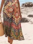Women Floral Summer Dress Crew Neck Sleeveless A-Line Dress