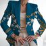Women Geometric Spring/Fall Outerwear Vintage Printing Long Sleeve Regular Blazer