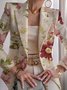 Women Geometric Spring/Fall Outerwear Vintage Printing Long Sleeve Regular Blazer