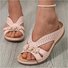 Vintage Plain Slip On Block Heel Slide Sandals