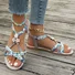 Casual Floral Slip On Flat Heel Espadrille Sandals