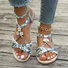 Casual Floral Slip On Flat Heel Espadrille Sandals