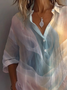 Shirt Collar Long Sleeve Abstract Printing Regular Loose Button Up Shirt Shirt For Women