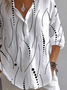 Shirt Collar Long Sleeve Striped Printing Regular Loose Button Up Shirt Shirt For Women