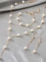 Jewelry Fashion Pearl Pendant Alloy Light Luxury Pearl Earrings Bracelet Earrings Necklace Three-piece Necklace