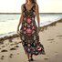 Women Floral Summer Dress V Neck Sleeveless Tank A-Line Dress