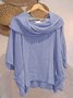 Shawl Collar Half Sleeve Plain Regular Micro-Elasticity Loose Shirt For Women