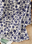Shirt Collar Three Quarter Sleeve Floral Regular Loose Shirt For Women