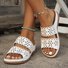 Vintage Plain Slip On Flat Heel Slide Sandals