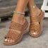 Vintage Plain Slip On Flat Heel Slide Sandals
