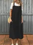 Women Plain Summer Dress Spaghetti Gallus Slip Dress H-Line Dress