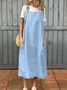 Women Plain Summer Dress Spaghetti Gallus Slip Dress H-Line Dress