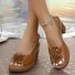 Casual Plain Adjustable Buckle Low Heel Peep-toe Sandals