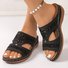 Vintage Plain Slip On Low Heel Slide Sandals