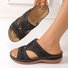 Vintage Plain Slip On Low Heel Slide Sandals