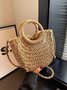 Woven Bag Large Capacity Straw Bag New Style Fire Woven Holiday Style Beach Versatile Shoulder Messenger Bag