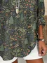 Women's Casual Forest Animal Plant Flower Cotton And Linen Shirt