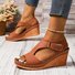 Vintage Plain Adjustable Buckle Block Heel Peep-toe Sandals