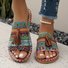 Vintage Geometric Slip On Flat Heel Slide Sandals