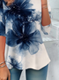 Casual Floral Crew Neck Long Sleeve T-shirt