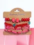 Handmade Bohemian Women's Millet Bead Bracelets, Romantic Element Bracelet Set 8 Pieces/set Bracelet