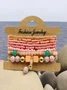 Handmade Bohemian Women's Millet Bead Bracelets, Romantic Element Bracelet Set 8 Pieces/set Bracelet