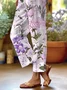 Women Floral Long Pants Casual Spring/Fall Trousers