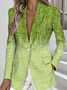 Women Floral Spring/Fall Outerwear Simple Long Sleeve Lapel Collar Regular Blazer