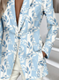 Women Geometric Spring/Fall Outerwear Simple Long Sleeve Lapel Collar Regular Blazer
