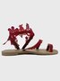 Casual Vacation Floral Slip On Flat Heel Gladiator Sandals
