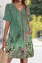 Women Floral Summer Dress V Neck Sleeveless Tank A-Line Dress