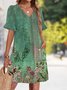 Women Floral Summer Dress V Neck Sleeveless Tank A-Line Dress