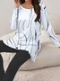 Women Abstract Polka Dots Printing Two-Piece Set Daily Long Sleeve Casual Spring/Fall Top With Pants Matching Set