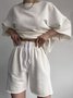 Women Plain Two-Piece Set Daily Half Sleeve Casual Summer Short Sets Matching Set