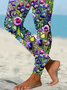 Women 3D Floral Print Casual All Season Printing Long Leggings