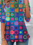 Casual Geometric Crew Neck Long Sleeve T-shirt