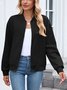 Women Spring/Fall Outerwear Casual Plain Long Sleeve Stand Collar Jacket
