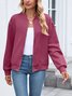 Women Spring/Fall Outerwear Casual Plain Long Sleeve Stand Collar Jacket